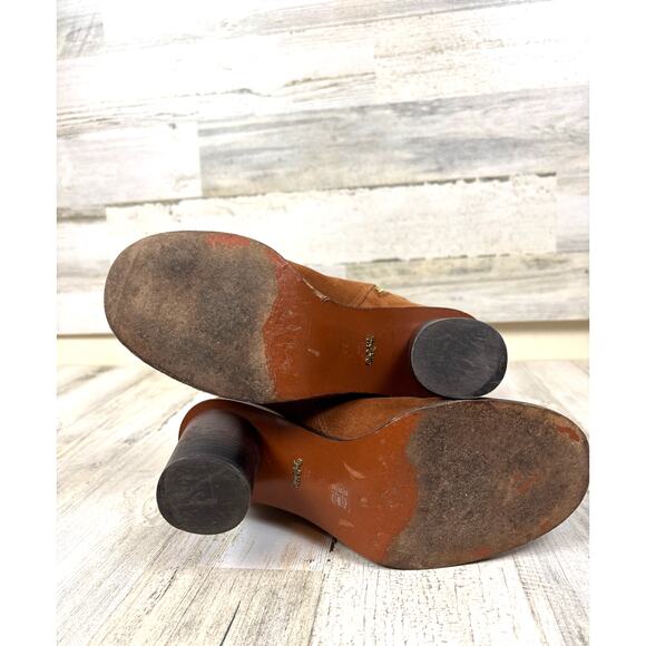 Coach Womens 8.5 Chestnut Brown Ombre Suede Heeled Knee High Designer Boots - Picture 6 of 9